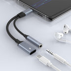 Ugreen Lott 2-in-1 USB C to 3.5mm Headphone Jack Adapter, Type C Aux Audio Splitter
