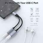 Ugreen Lott 2-in-1 USB C to 3.5mm Headphone Jack Adapter, Type C Aux Audio Splitter
