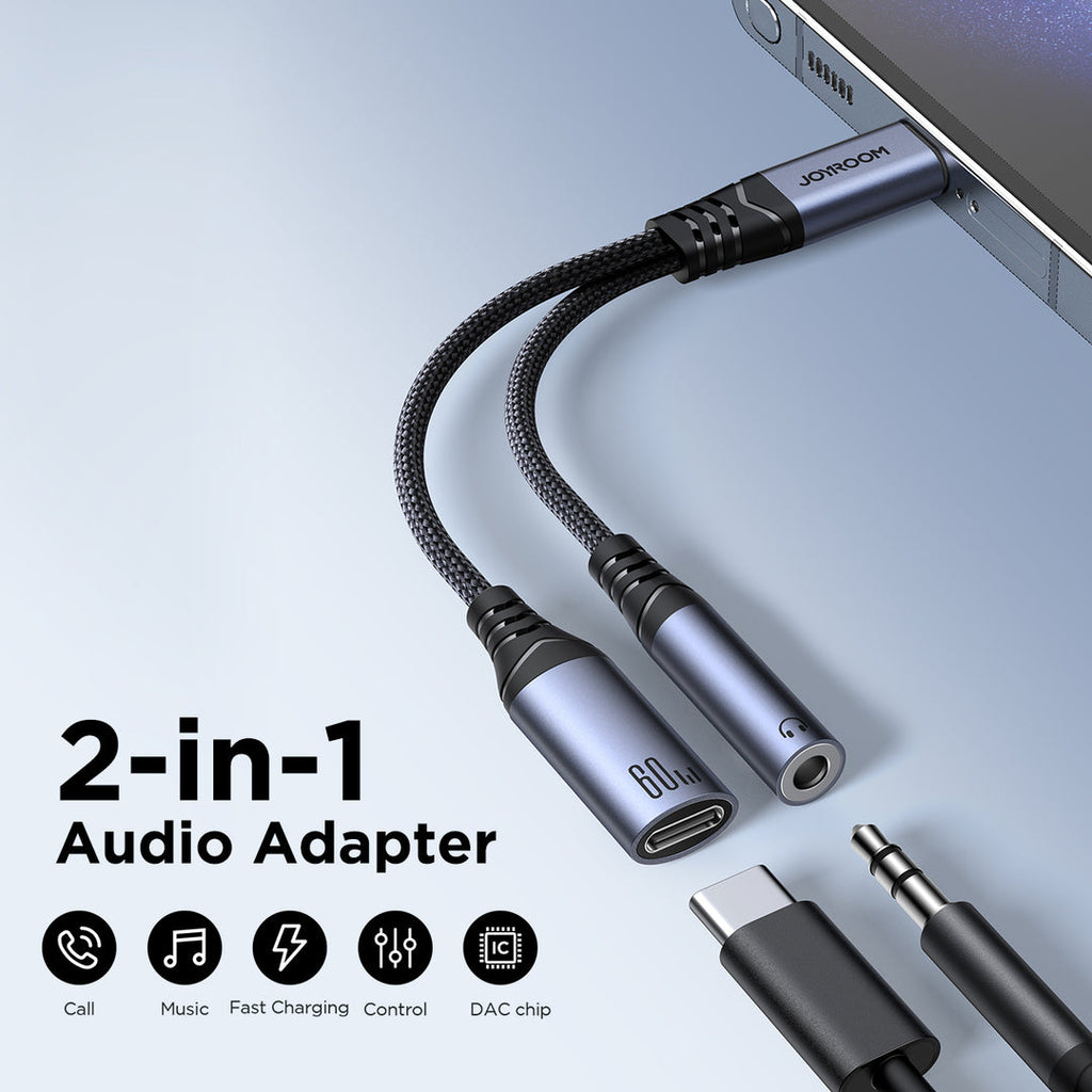 Joyroom SY-C02 2-in-1 USB-C to 3.5mm Gaming Adapter