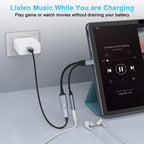 Ugreen Lott 2-in-1 USB C to 3.5mm Headphone Jack Adapter, Type C Aux Audio Splitter