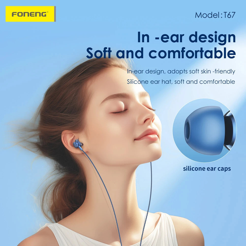 💯 Original FONENG Gaming In-ear Heavy Bass Earphone Type C Handfree
