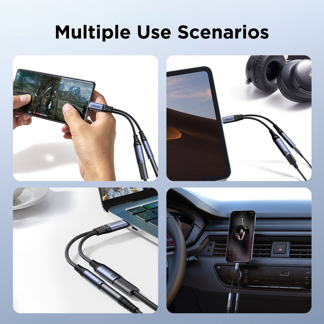 Joyroom SY-C02 2-in-1 USB-C to 3.5mm Gaming Adapter