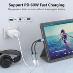 Ugreen Lott 2-in-1 USB C to 3.5mm Headphone Jack Adapter, Type C Aux Audio Splitter
