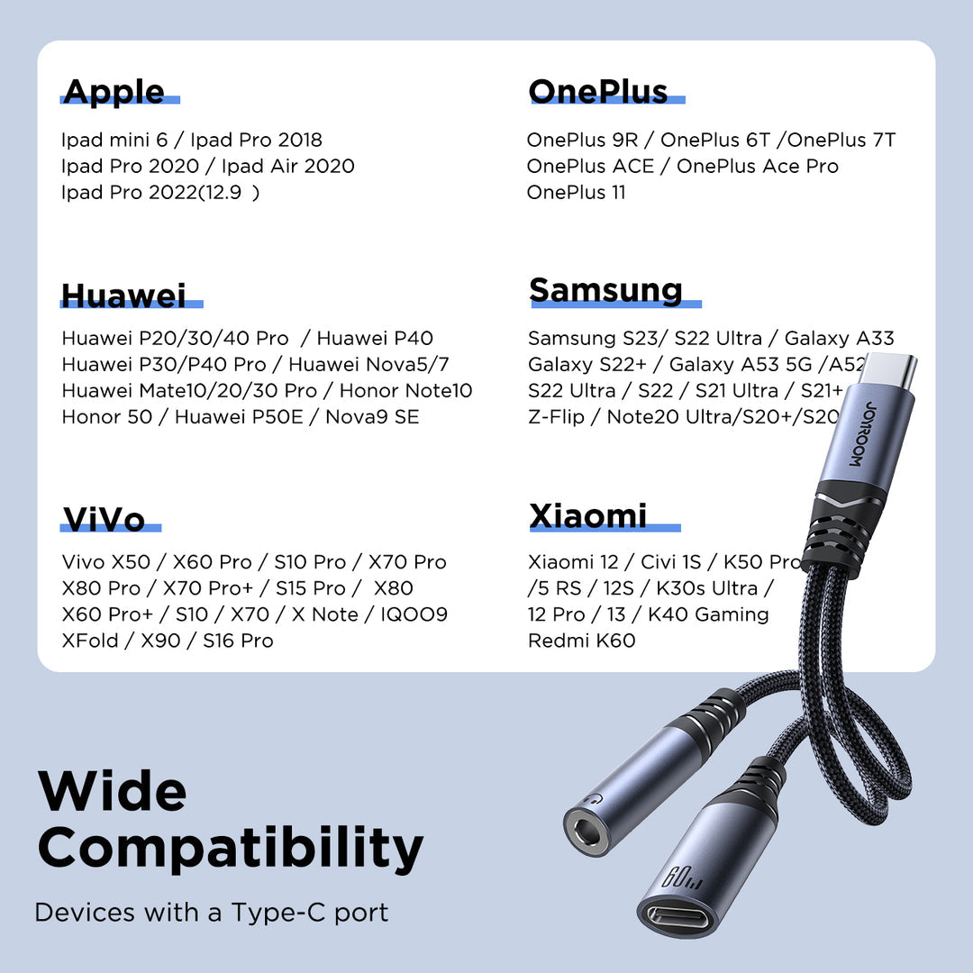Joyroom SY-C02 2-in-1 USB-C to 3.5mm Gaming Adapter