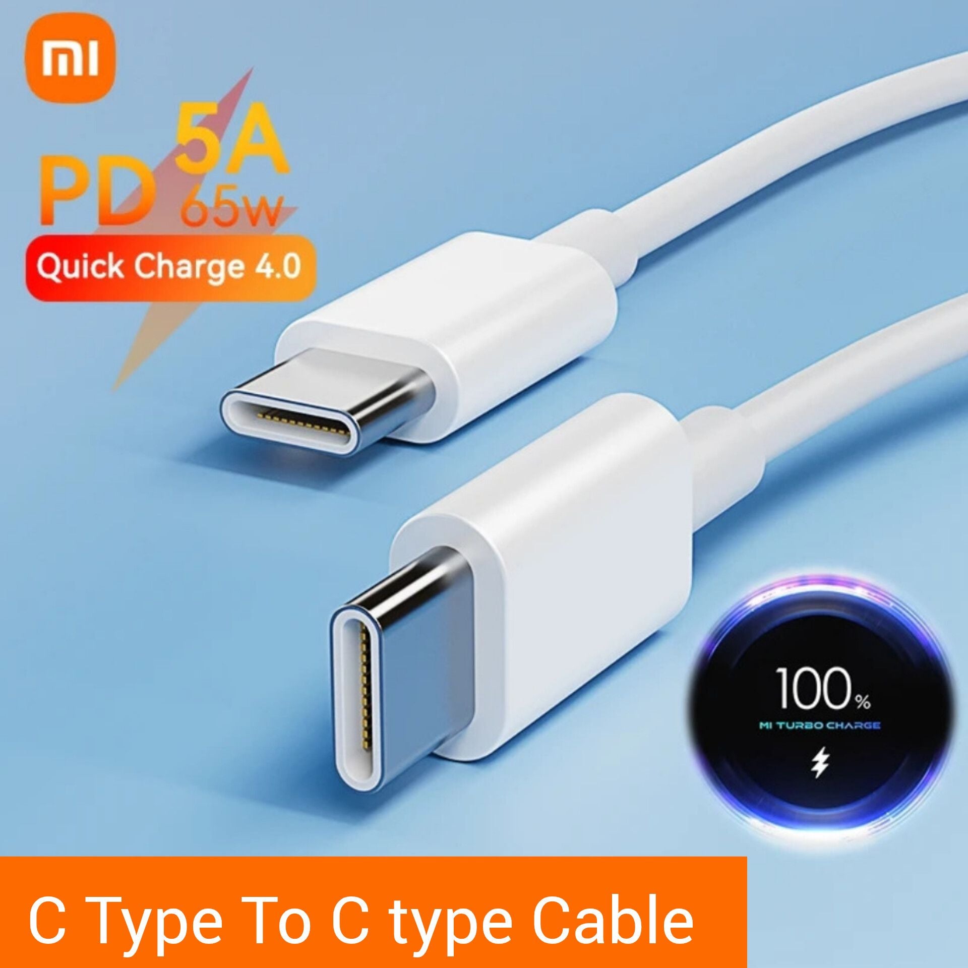 Xiaomi 65W 5A PD Type C To Type C Charging Cable