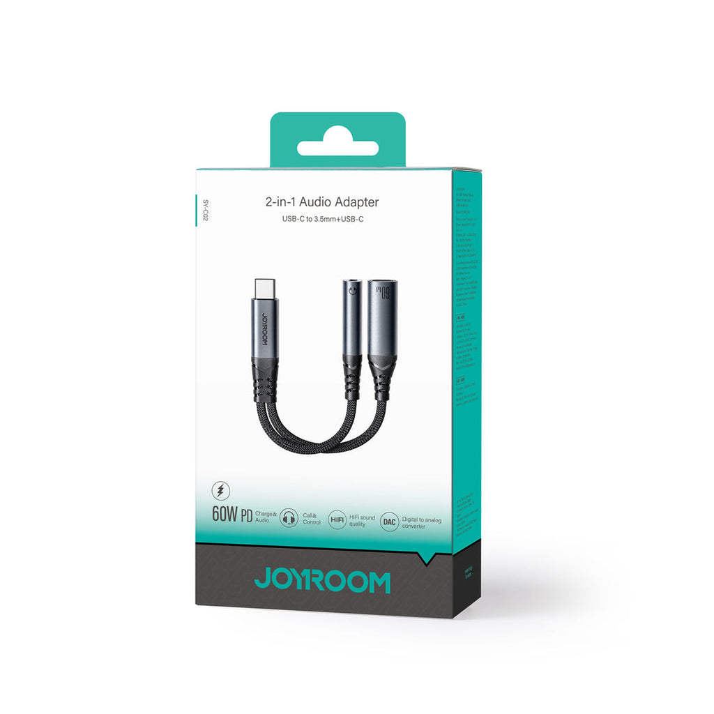 Joyroom SY-C02 2-in-1 USB-C to 3.5mm Gaming Adapter