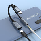 Ugreen Lott 2-in-1 USB C to 3.5mm Headphone Jack Adapter, Type C Aux Audio Splitter